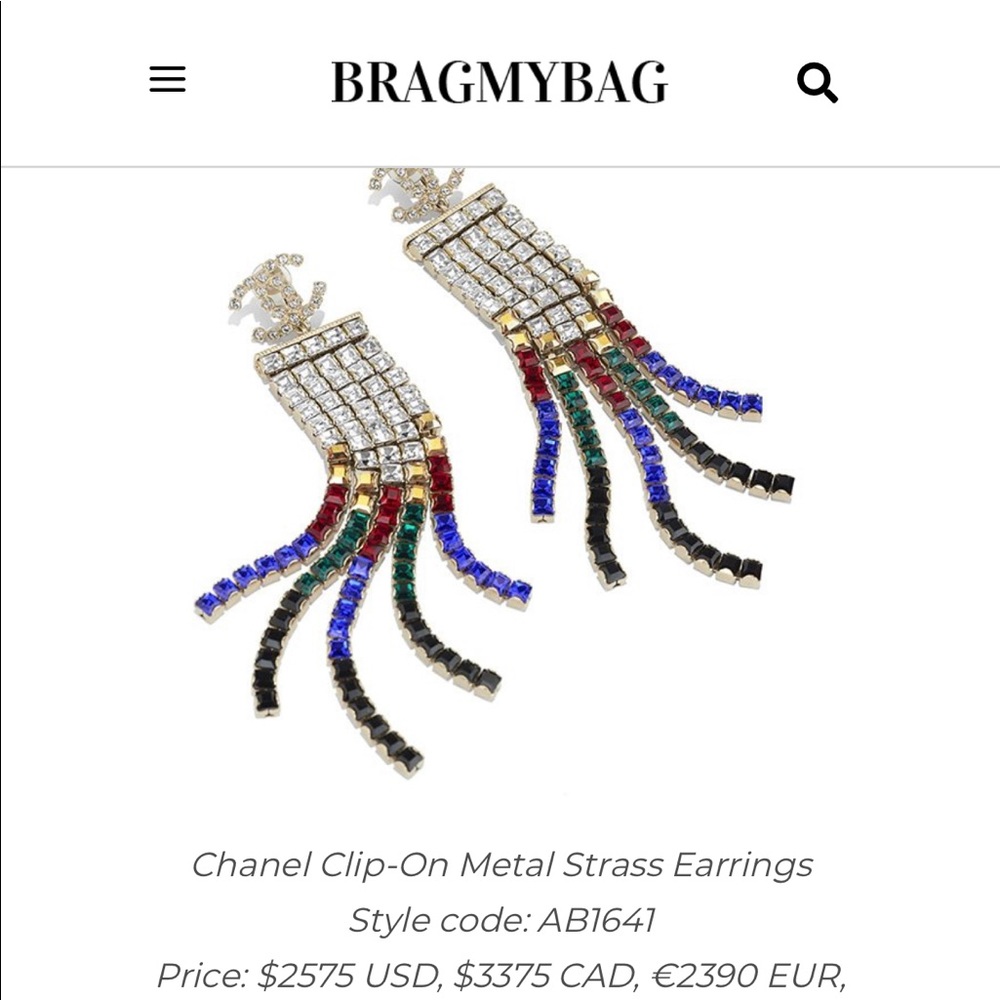 Chanel multicolored crystal chandelier ear… - Picture 4 of 4
